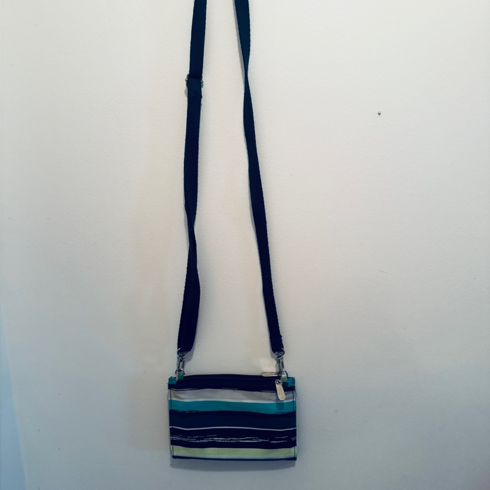 EUC Thirty-One Crossbody Magnetic Striped Wallet/Purse